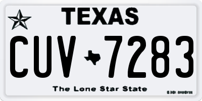 TX license plate CUV7283