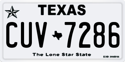 TX license plate CUV7286