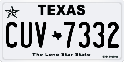 TX license plate CUV7332