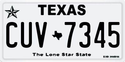 TX license plate CUV7345