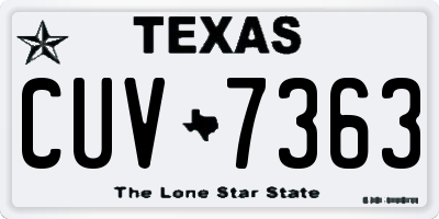 TX license plate CUV7363