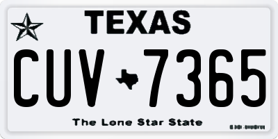 TX license plate CUV7365