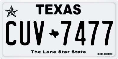 TX license plate CUV7477