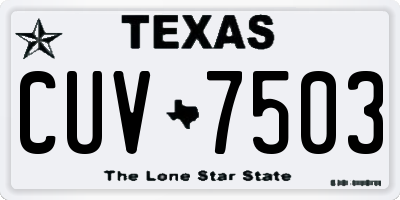 TX license plate CUV7503