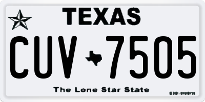 TX license plate CUV7505
