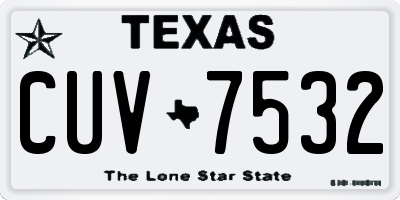 TX license plate CUV7532
