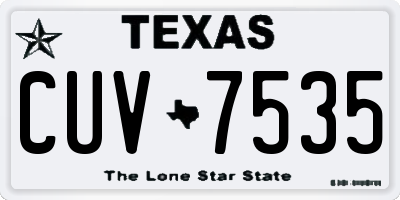 TX license plate CUV7535