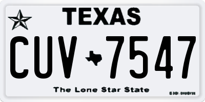 TX license plate CUV7547