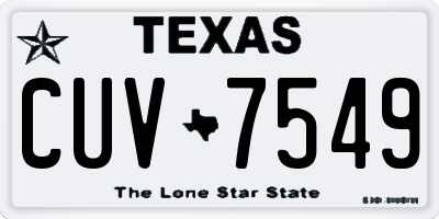 TX license plate CUV7549