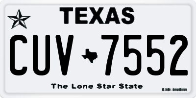 TX license plate CUV7552