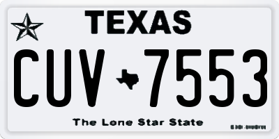 TX license plate CUV7553
