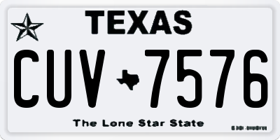 TX license plate CUV7576
