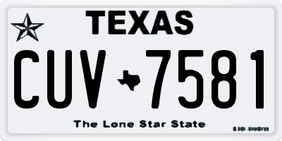 TX license plate CUV7581