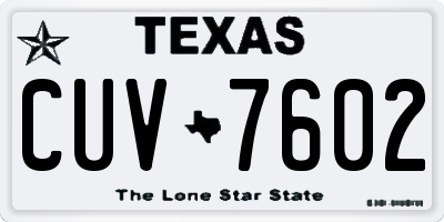 TX license plate CUV7602
