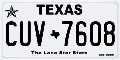 TX license plate CUV7608