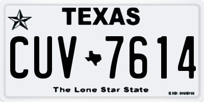 TX license plate CUV7614