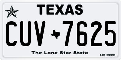 TX license plate CUV7625