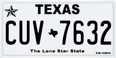 TX license plate CUV7632