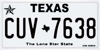 TX license plate CUV7638