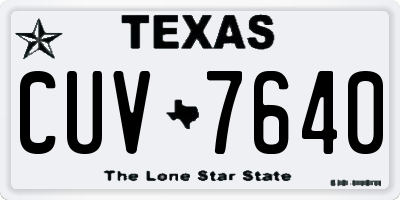 TX license plate CUV7640