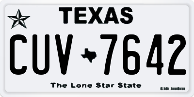 TX license plate CUV7642