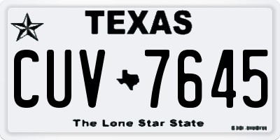 TX license plate CUV7645