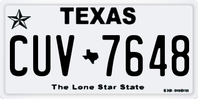 TX license plate CUV7648