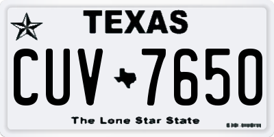 TX license plate CUV7650