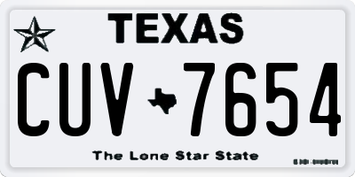 TX license plate CUV7654
