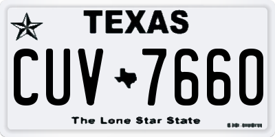 TX license plate CUV7660