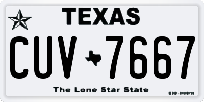 TX license plate CUV7667