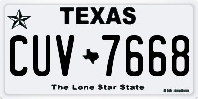TX license plate CUV7668