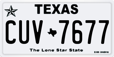 TX license plate CUV7677