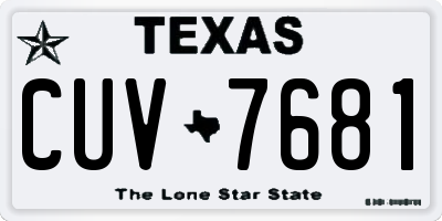TX license plate CUV7681