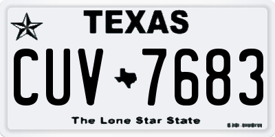 TX license plate CUV7683