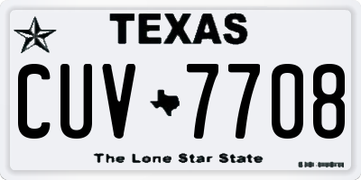 TX license plate CUV7708