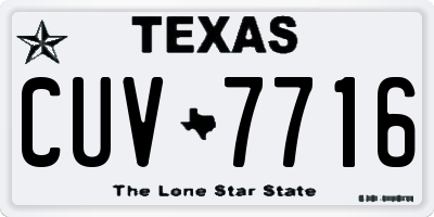 TX license plate CUV7716