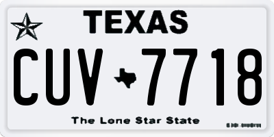 TX license plate CUV7718