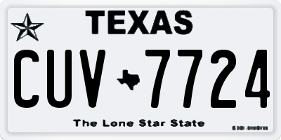 TX license plate CUV7724