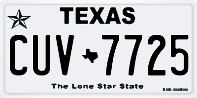 TX license plate CUV7725