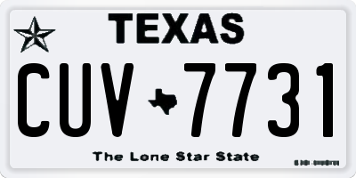 TX license plate CUV7731