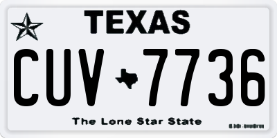 TX license plate CUV7736