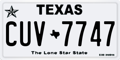 TX license plate CUV7747