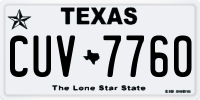 TX license plate CUV7760