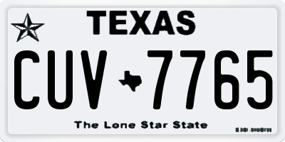TX license plate CUV7765