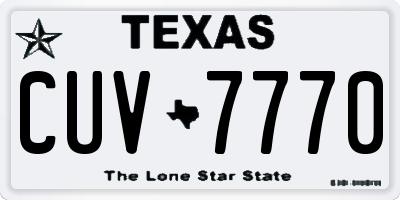 TX license plate CUV7770