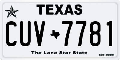 TX license plate CUV7781