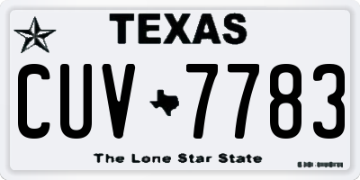 TX license plate CUV7783