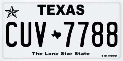 TX license plate CUV7788