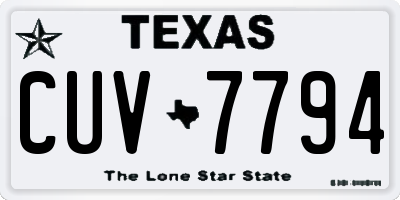 TX license plate CUV7794